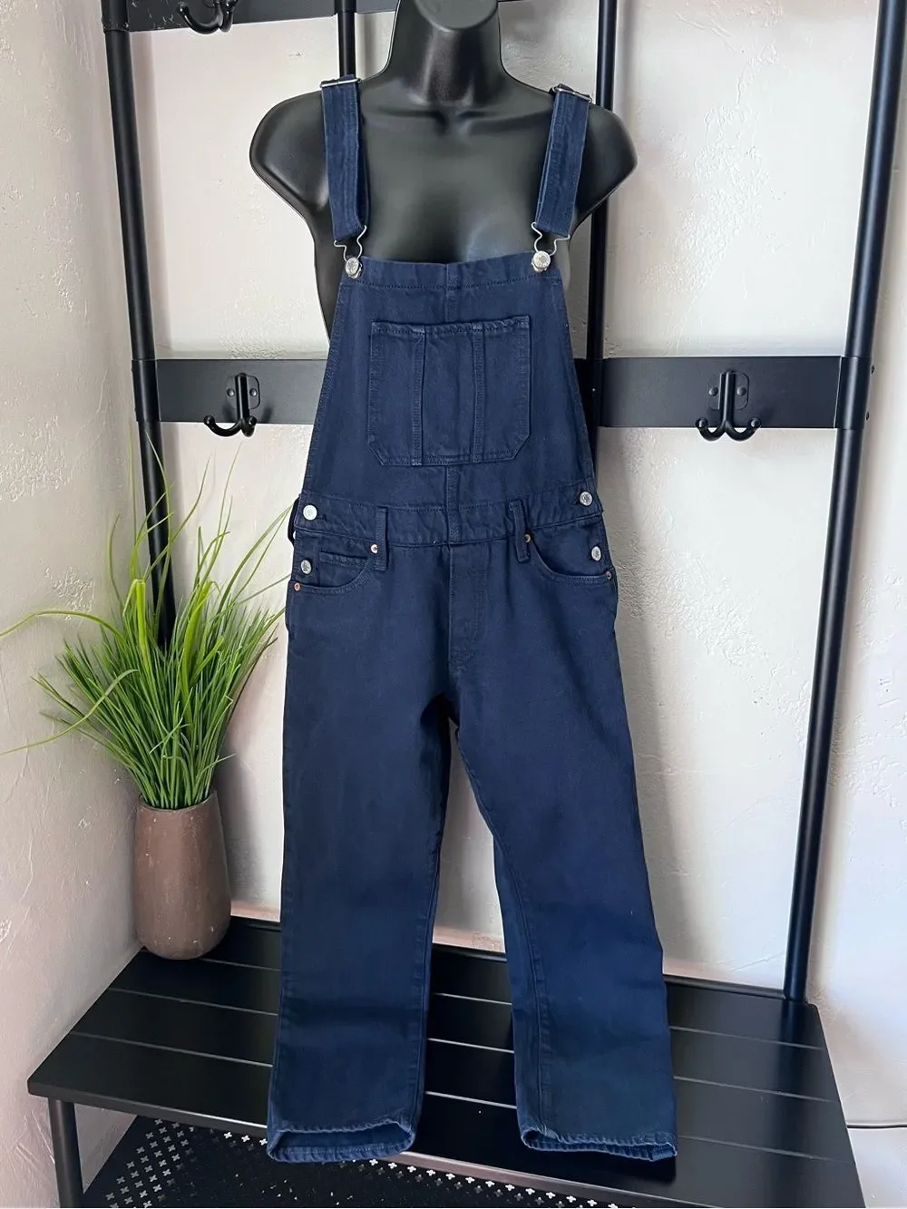 Lucky Brand Boyfriend Overall Dark Denim Size X-Small